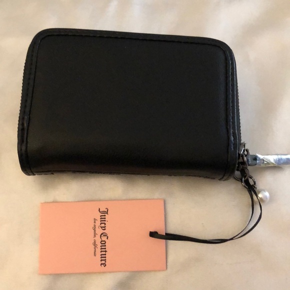 Juicy Couture Liquorice String Of Pearls Double Medium Zip Around Wallet NWT - Picture 7 of 16
